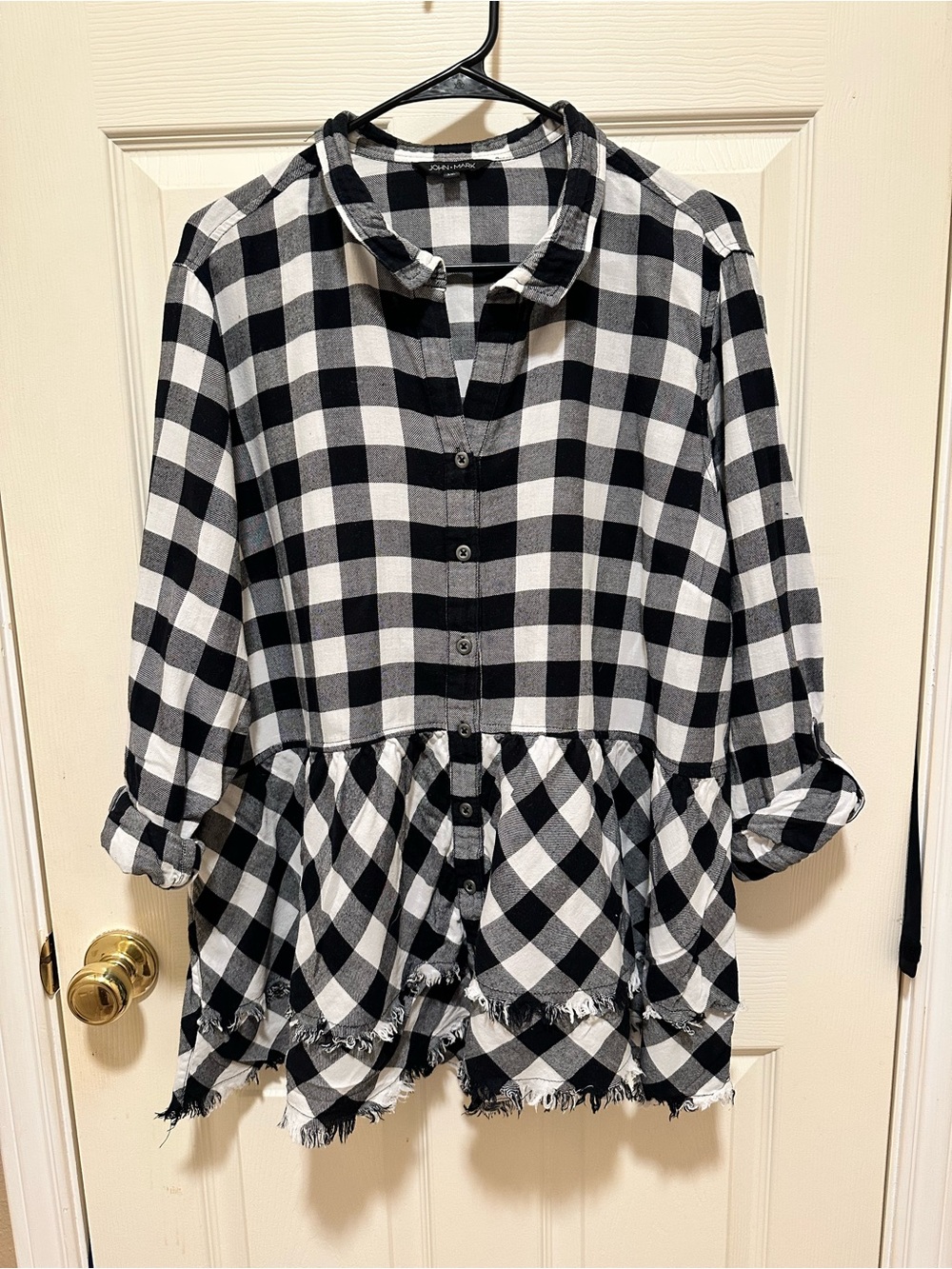 John Mark Black and White Buffalo Check Shirt